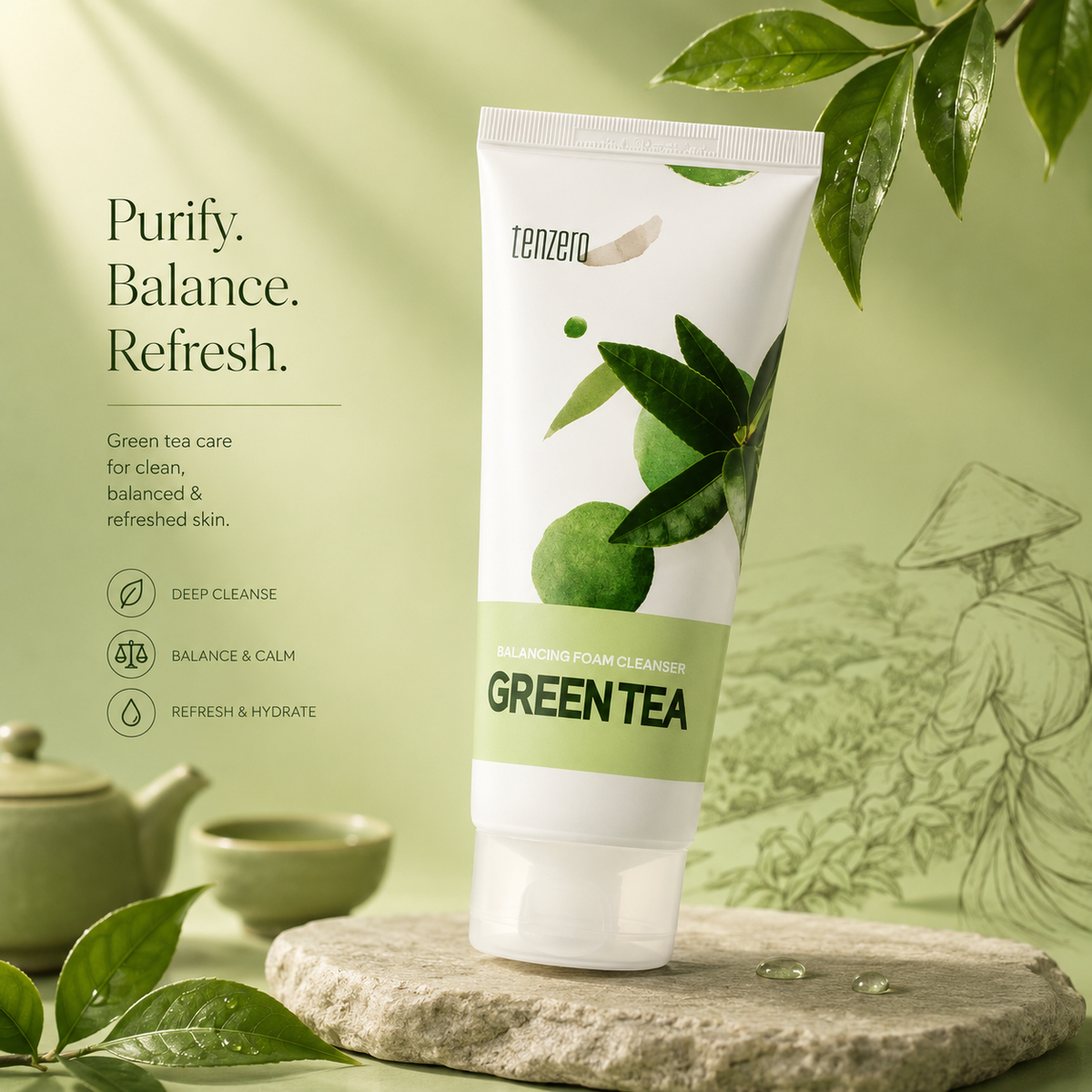 Balancing Foam Cleanser - Greentea (100ml)